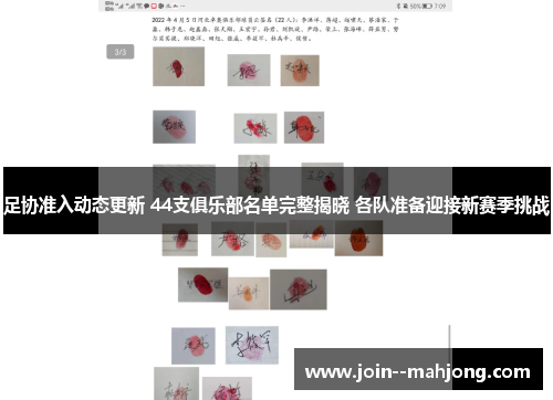 足协准入动态更新 44支俱乐部名单完整揭晓 各队准备迎接新赛季挑战